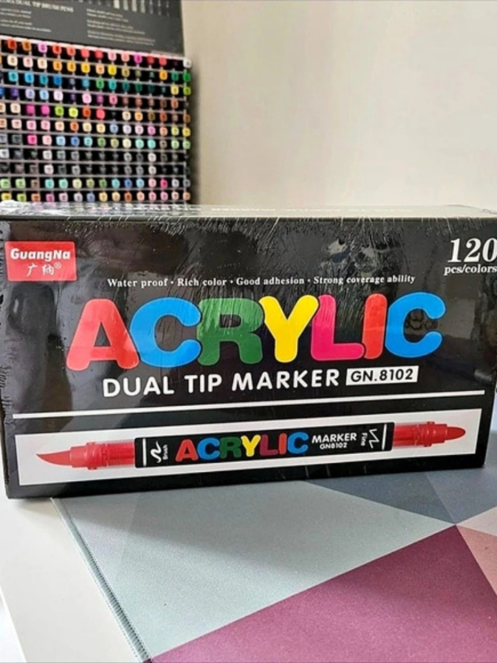 🎨 Acrylic Paint Marker Set – 120 Colors – Dual Tip – New